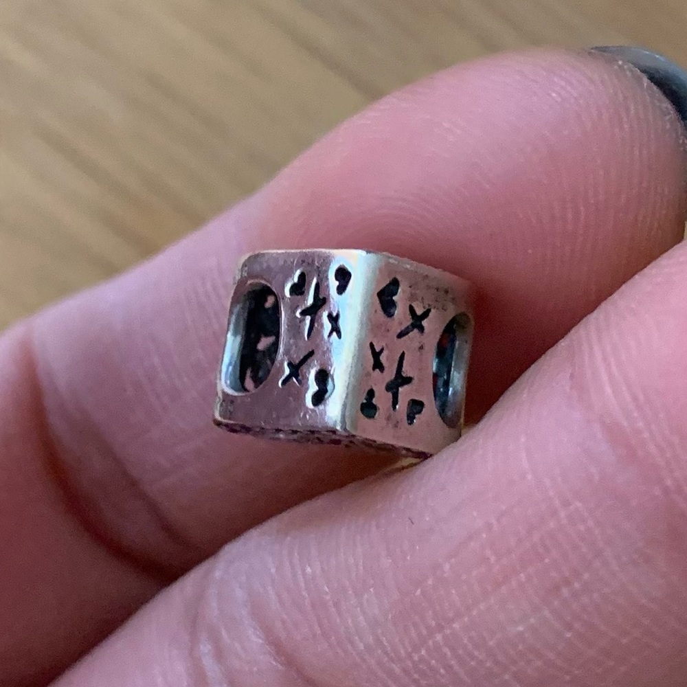 Retired Pandora Sparkling Ruby Red Freehand Heart… - image 6